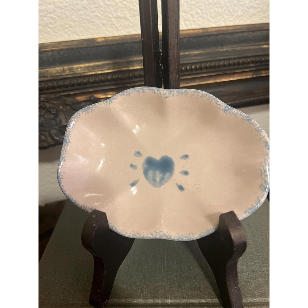 White & Blue Floral Flower-Shaped‎ Ceramic Spoon Rest Dish, 1-Piece
